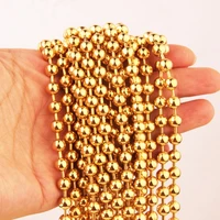 2345681012mm gold tone high quality stainless steel ball bead chain necklace fashion jewelry dog tags chain keychain