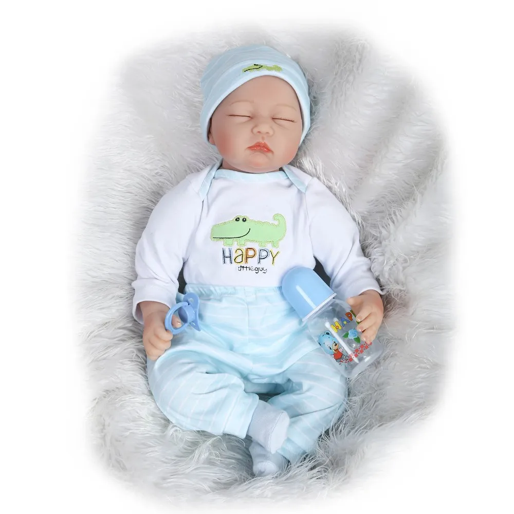 NPK 22 дюймов Reborn Baby Doll сенсорный Силикон виниловые спящие куклы Детский подарок на