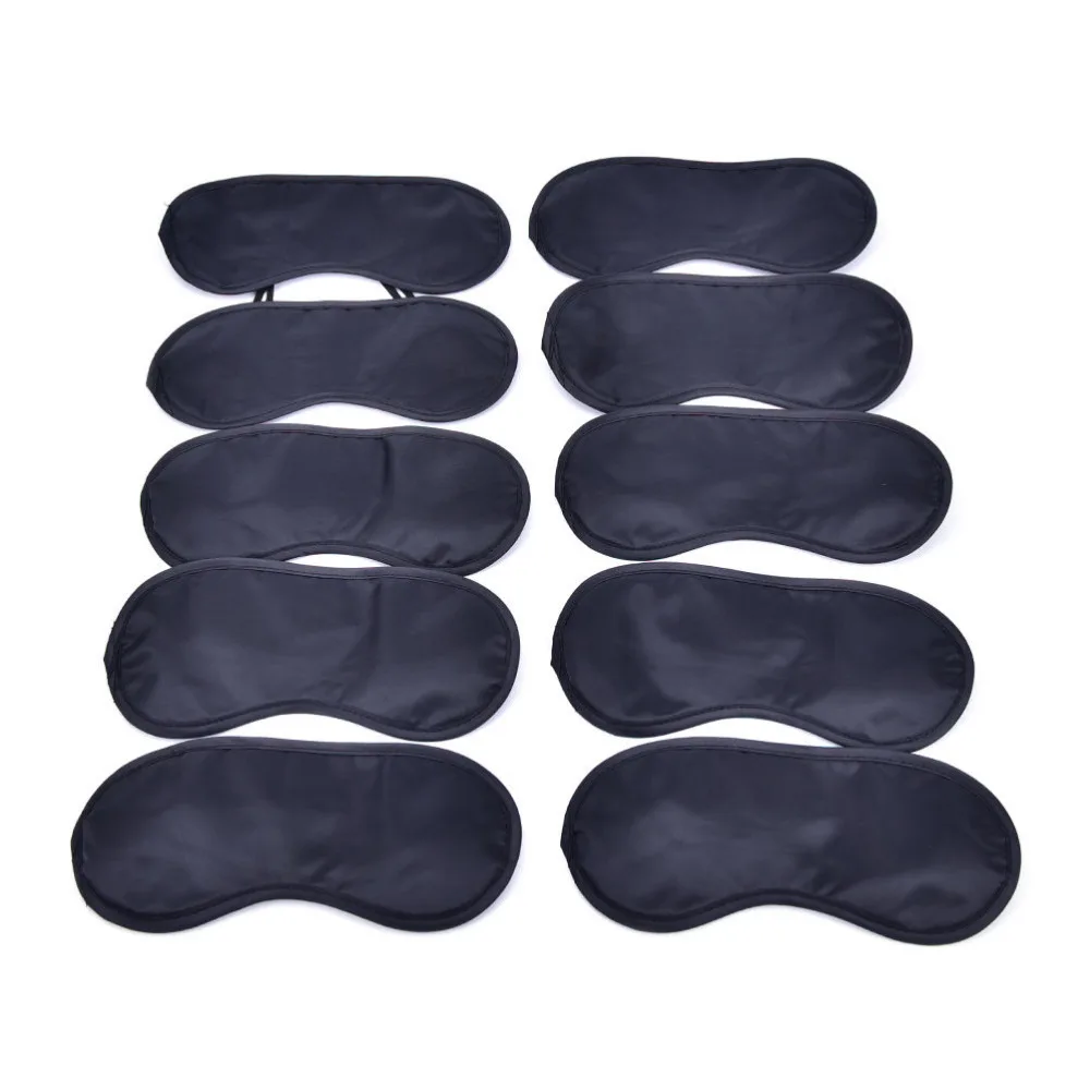 

10Pcs Black Travel Night Sleeping Blindfold Mask Eye Shade Economic Eye Patch Gift For Sleep Snoring 18.5 x 8.5cm