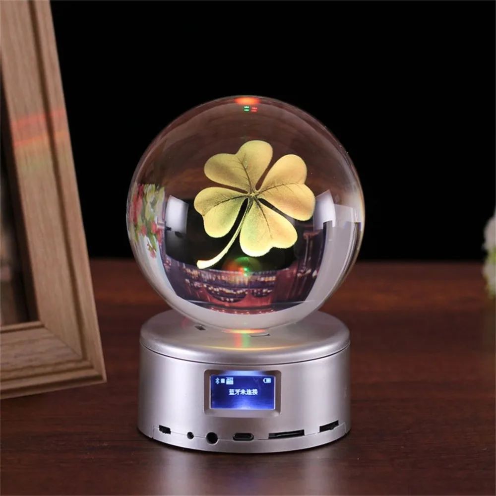 80 mm Wireless Bluetooth Crystal Ball Music Box Rotate MP4 Base Remote Control For Valentine's Day | Освещение
