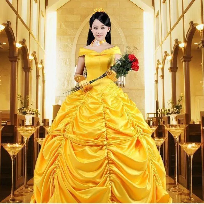 

Cartoon Cosplay Women Halloween Princess Costume beauty and the beast Belle Dress Cosplay Costume Adult Princess Belle Costumes
