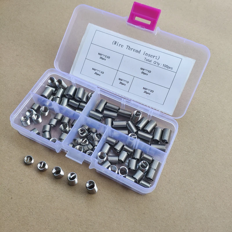100 шт. набор для ремонта винтовой втулки из нержавеющей стали M6 304|Резьбовые