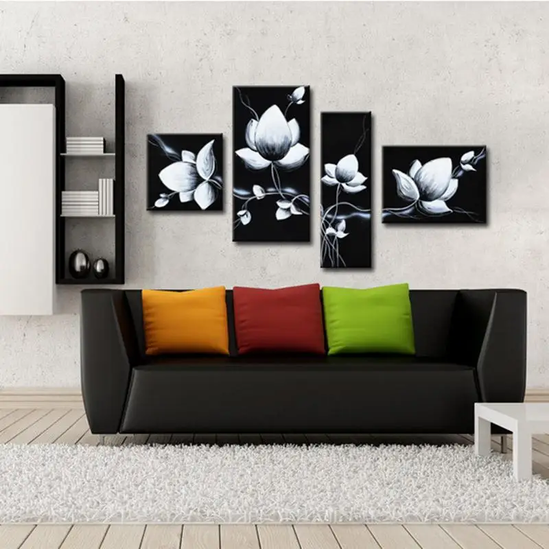 Home decor художественная роспись стен ручной работы белый абстрактный цветок