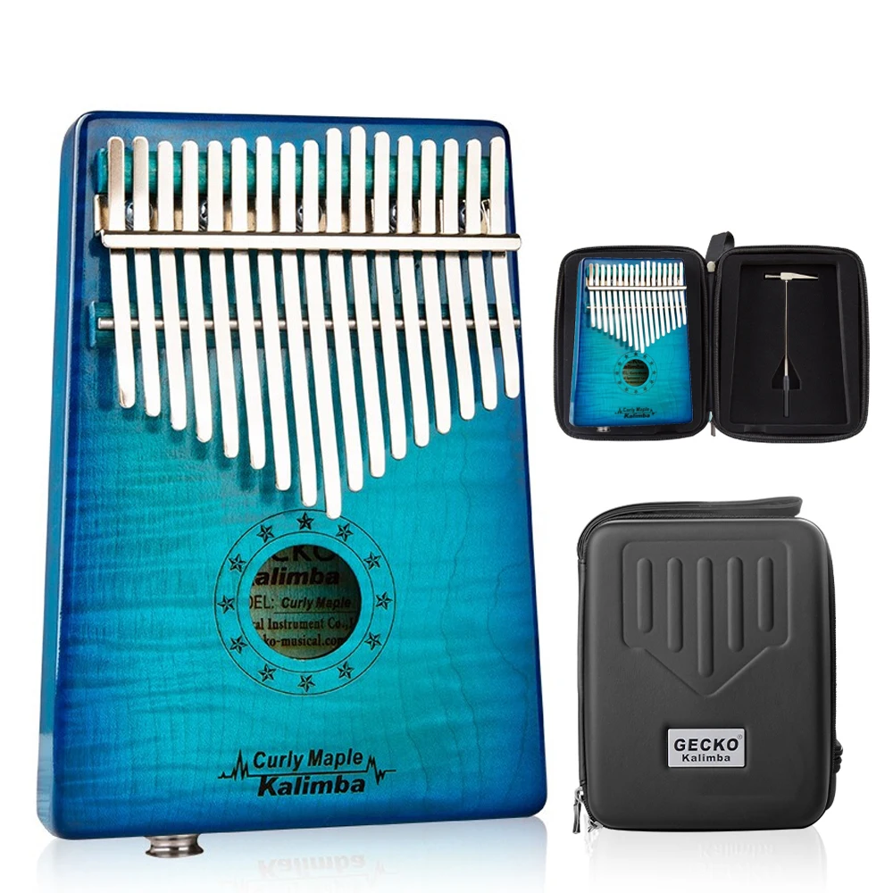 GECKO Kalimba Kaufen 17 ключ кудрявый клен «пианино для больших пальцев» builts-in EVA высокопроизводительная защитная коробка, молоточек для настройки, MC-BLEQ