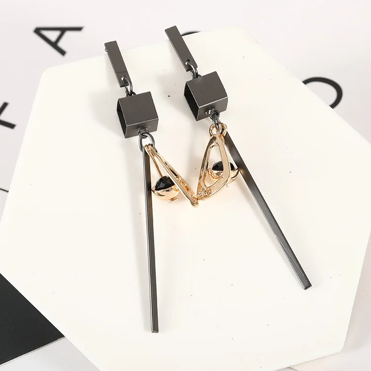 New Punk Style Geometric Square Triangle Metal Drop Earrings Long Tassels for Women Gifts Night Club Bar Jewelry Bijoux | Украшения и
