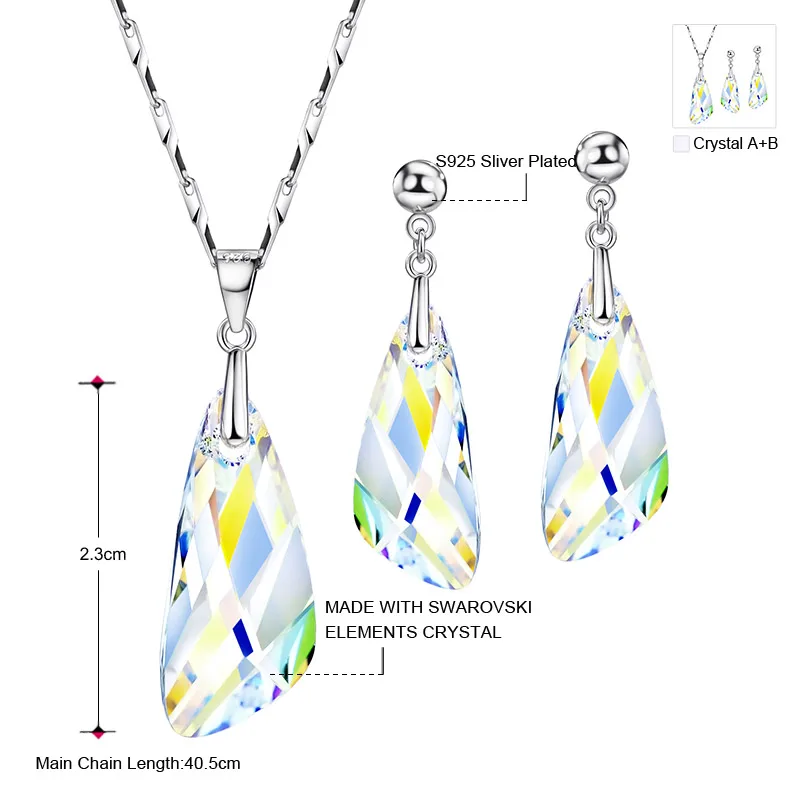 Набор украшений с кристаллами Neoglory колье и серьги в геометрическом стиле из