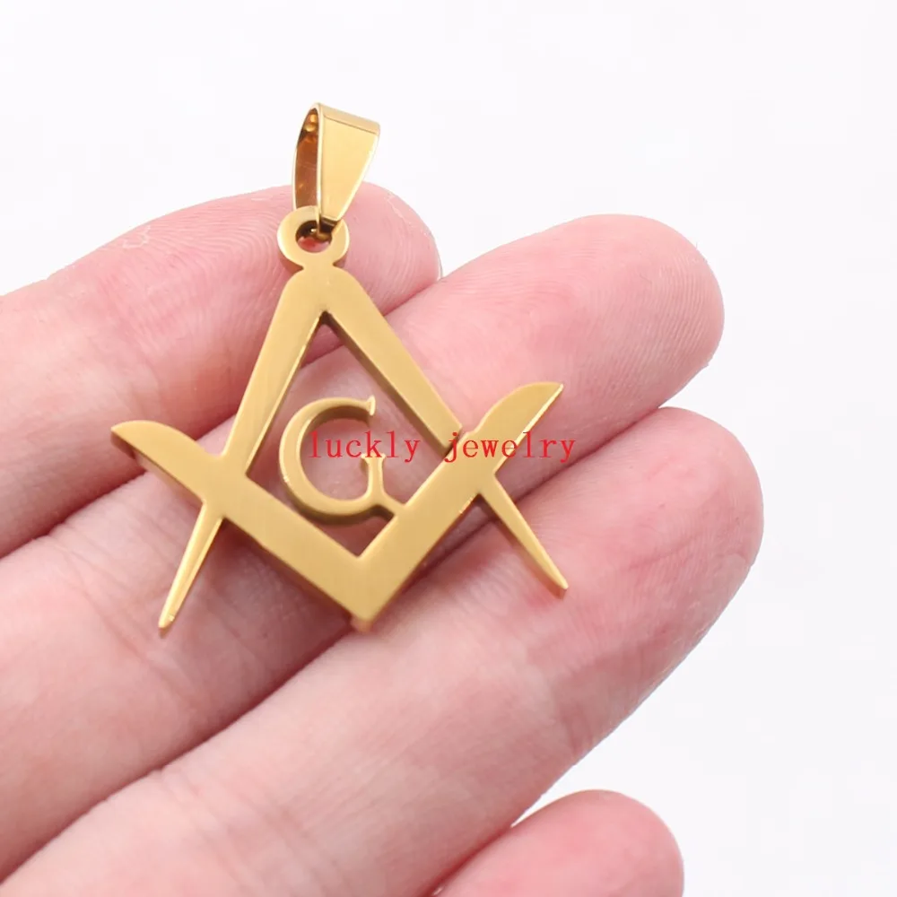 Luckly подвески из нержавеющей стали с золотым масонским символом для мужчин