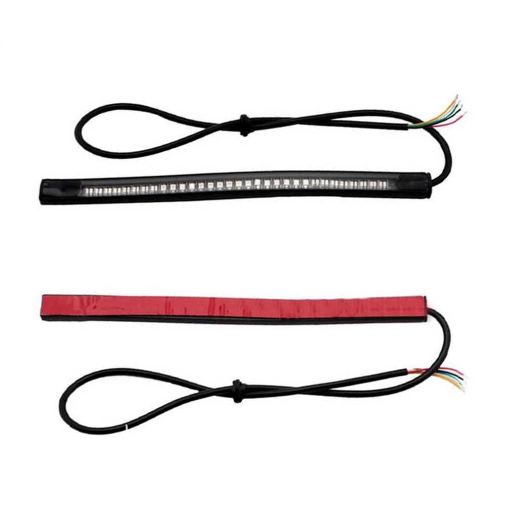 Flexible 48 LED 2835 3014 smd Dual Color Yellow Red Light motorcycle strip turn signal tail rear brake stop Waterproof Bulb lamp |