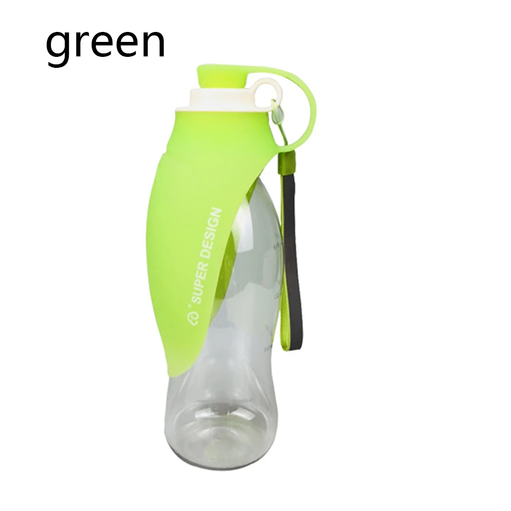 green 580 мл портативная бутылка для воды для собак, силиконовая Мягкая Дизайнерская Дорожная собачья миска для щенков, кошек, для питья на открытом воздухе, диспенсер для воды для домашних животных - Цвет: green