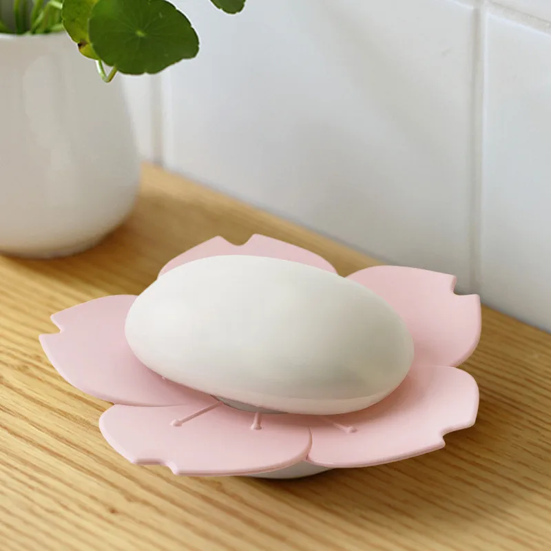 

Creative Fashion 2 color Cherry Blossom shape Kitchen Bathroom Draining plastic Soap dish plastic