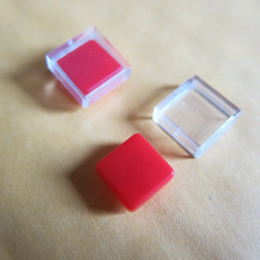 100 шт./лот красная Квадратная Крышка для кнопочного сенсорного переключателя 12*12