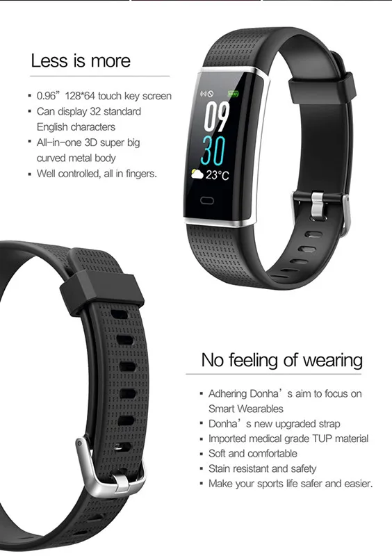 696 Браслет С Пульсометром IP67 Водонепроницаемый bluetooth Смарт браслет для xiaomi mi band 3