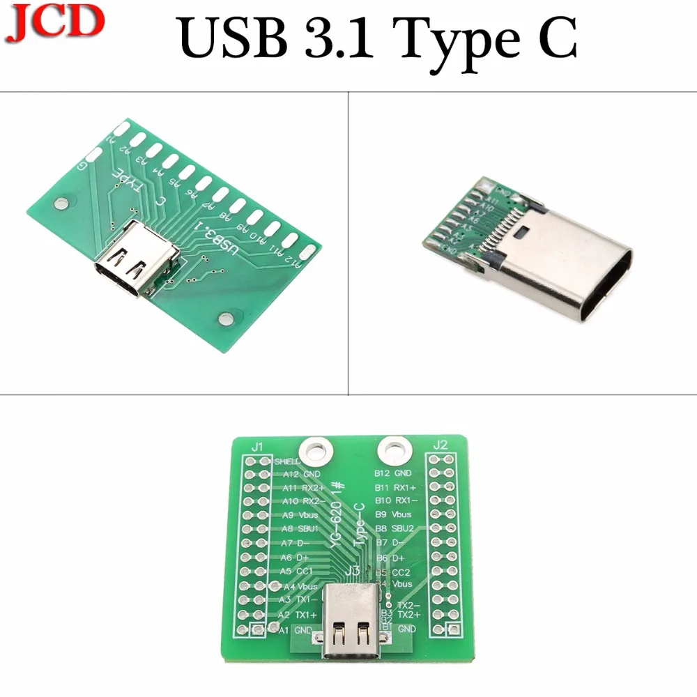 JCD USB 3 1 Тип C разъем 24 контакты муфтовый стыковочный переводник адаптер розеток