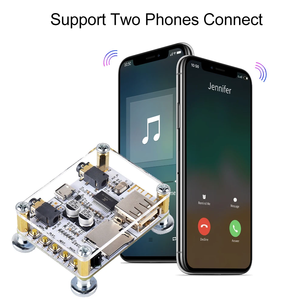 JINSERTA Bluetooth 5,0 Модуль аудиоресивера проводной динамик передатчик Поддержка U диск TF карта воспроизведения музыки 3,5 мм плеер Aux