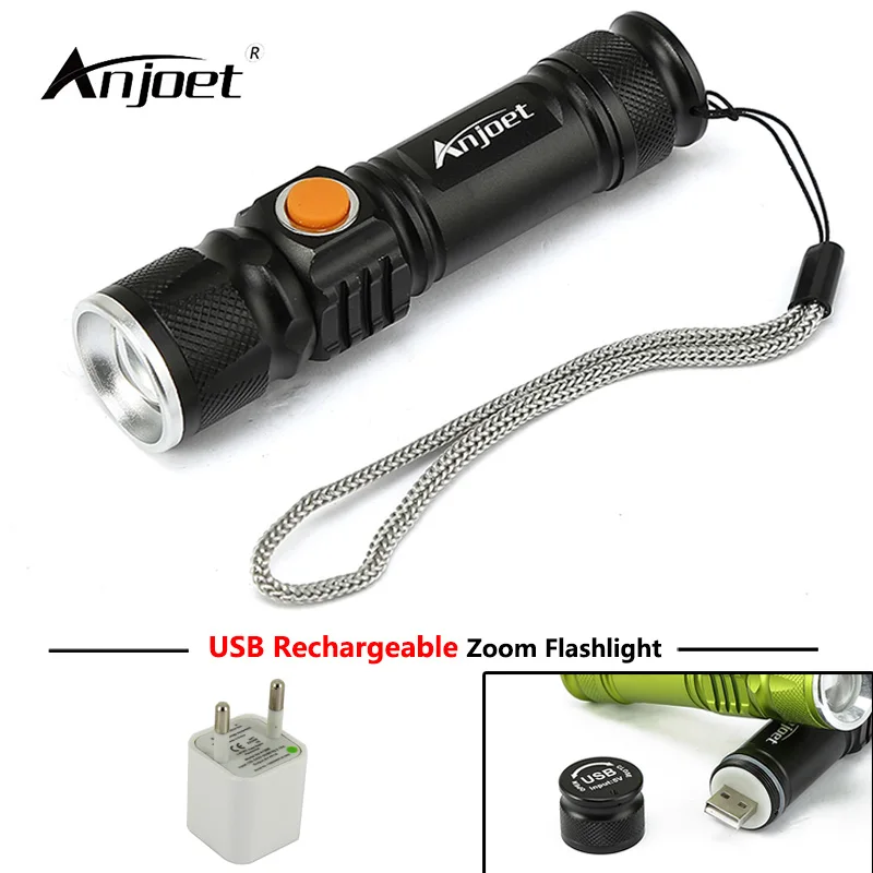 Фонарик ANJOET перезаряжаемый с USB-портом | Лампы и освещение