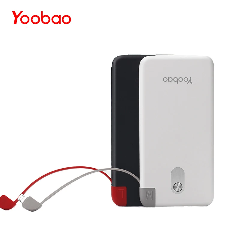 Yoobao S5K 5000mAh повербанк со встроенным сьёмным кабелем внешний аккумулятор