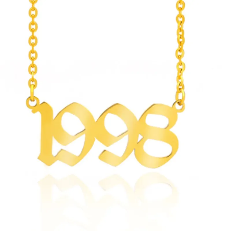 Ожерелье с английскими цифрами на день рождения 1991 1992 1993 1994 1995 1996 1997 1998 1999 подарок