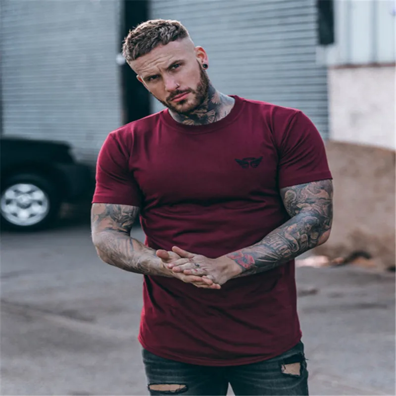 2018 модные Повседневное Для мужчин футболка Фитнес мышцы GiantShirt Летняя мода с