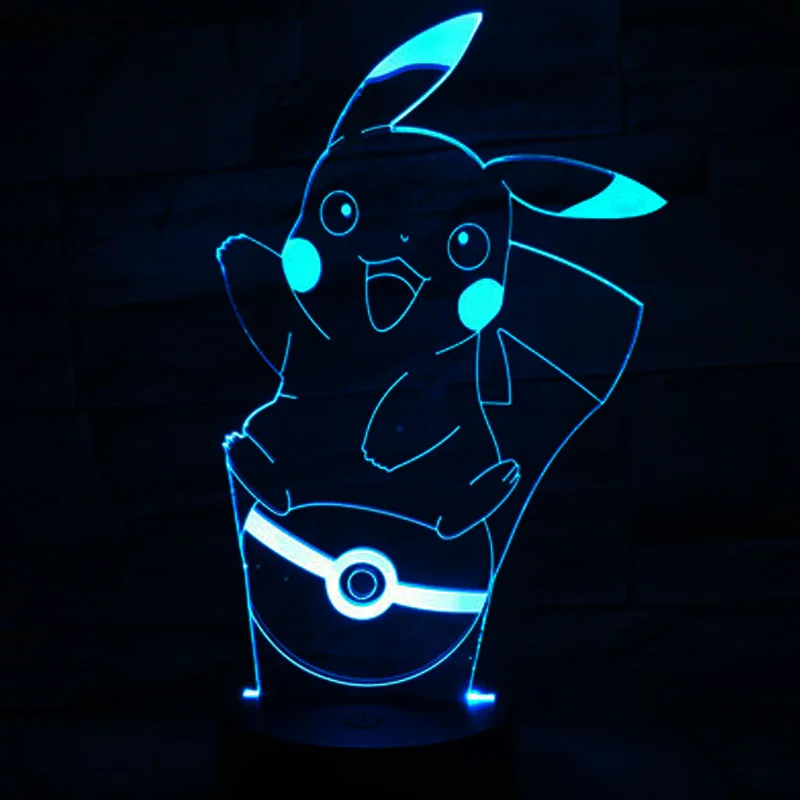 Горячая продажа мультфильм 3D USB Светодиодная лампа Pokemons Go игра Pikacu Дональд Дак
