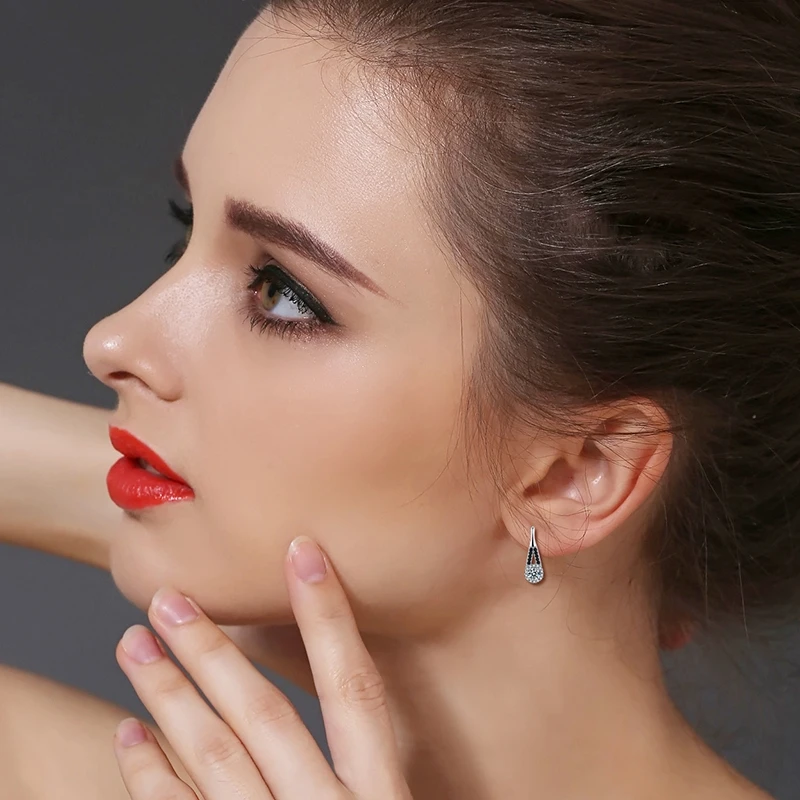 Женские винтажные серьги из серебра 925 пробы с черной шпинелью|earrings black|earrings