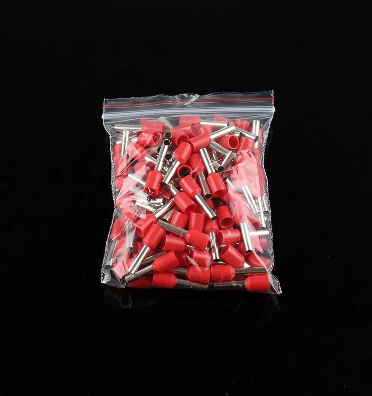 100 шт. E4009 E4012 E4018 Изолированные Наконечники клеммный блок шнур конец провода разъем 4,0 мм2, обжимной Терминатор - Цвет: red