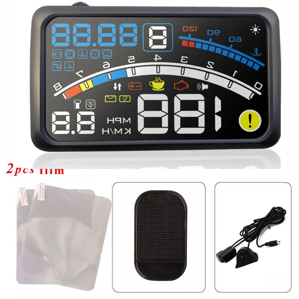 5 ''дисплей с головкой obd hud Дисплей Автомобильный gps Спидометр 2 дисплей tpms tmps