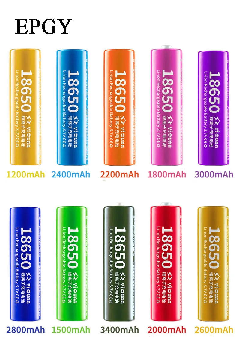 EPGY 100% Новый оригинальный 3 7 v 2400 mah 18650 литиевая аккумуляторная батарея для
