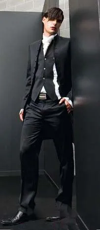 Пиджак Swallowtail на многих пуговицах черные крутые красивые мужские костюмы блейзер