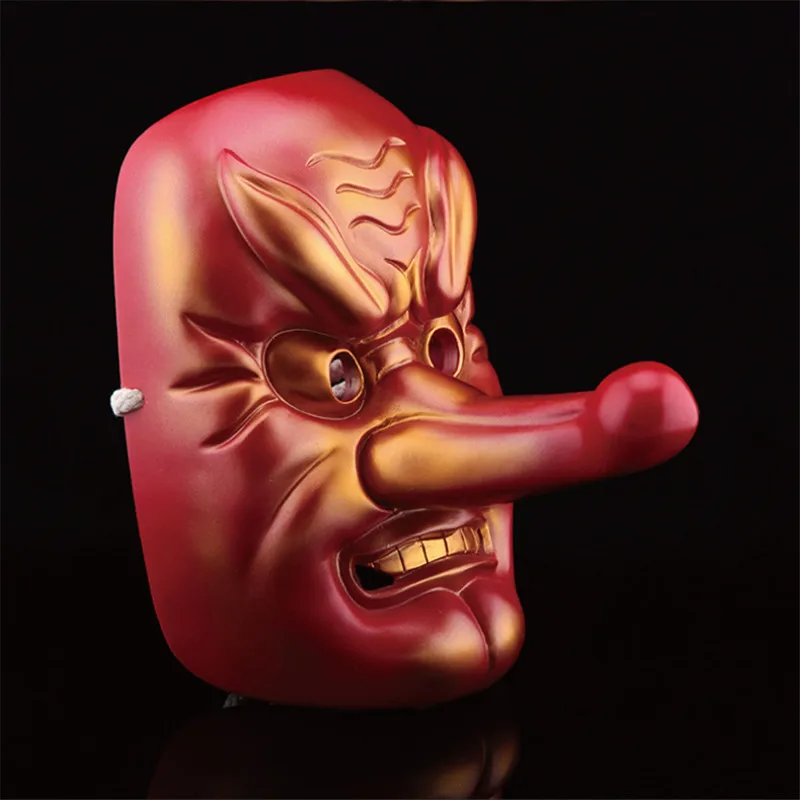 Взрослые Популярные 100% смола фильм японский нох маска Тэнгу красный длинный нос