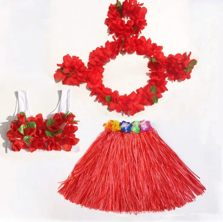 Hawaii Flower Lei повязка на голову гирлянда венок браслеты трава юбки бюстгальтер для