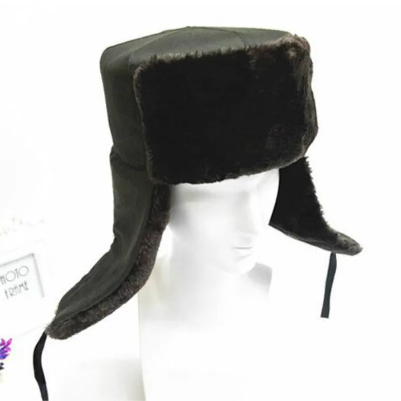 Шапка бомбер из искусственной кожи для душа|cap aviation|earflap capfur hats for men |