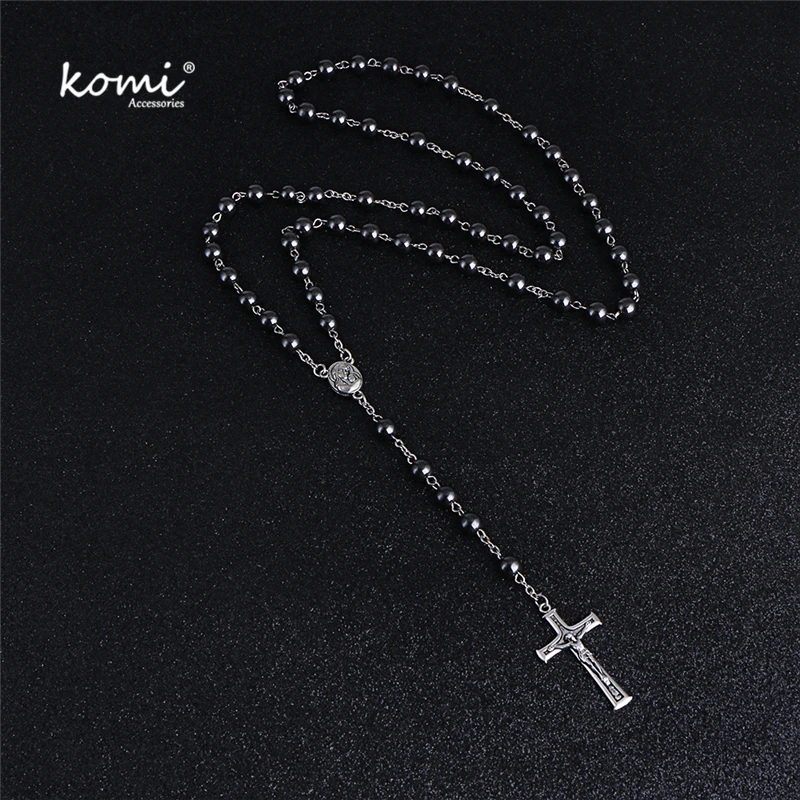 Коми высокого класса 8 мм гематитовый камень Молитвенные Четки ожерелье с