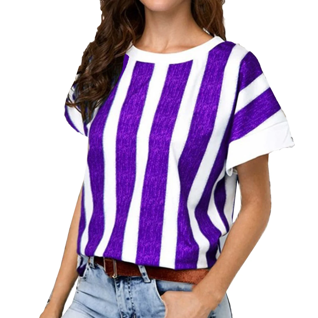 Женская футболка большого размера летний короткий рукав с регулирующей пряжкой