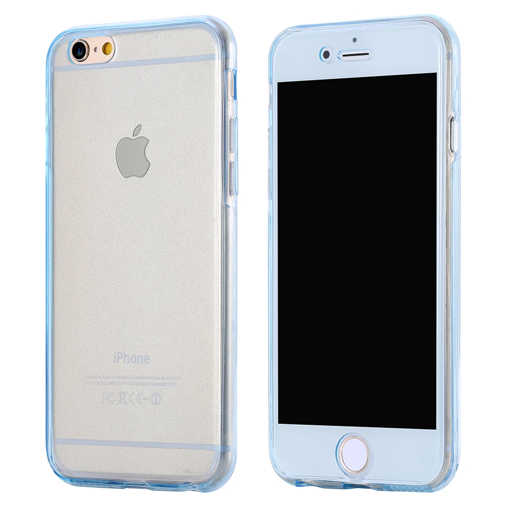 360 Degree Case For iPhone SE 5S Front Back Combo Protective Soft TPU Clear Transparent Smart Touch apple iphone 7 coque |