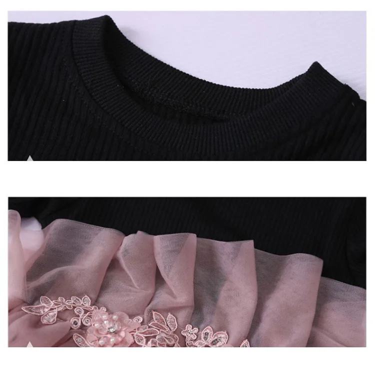 Школьные осенние платья для девочек принцессы с фатиновой юбкой детское платье в