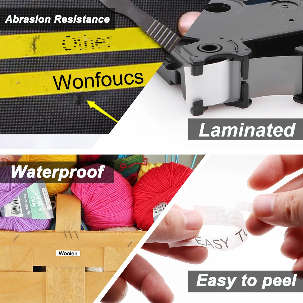 Compatible Dymo D1 LetraTag Tapes 3 Pack Combo Set 12mm*4m Plastic Label Tape LT 91331 91332 16952 For Printer Maker | Компьютеры и