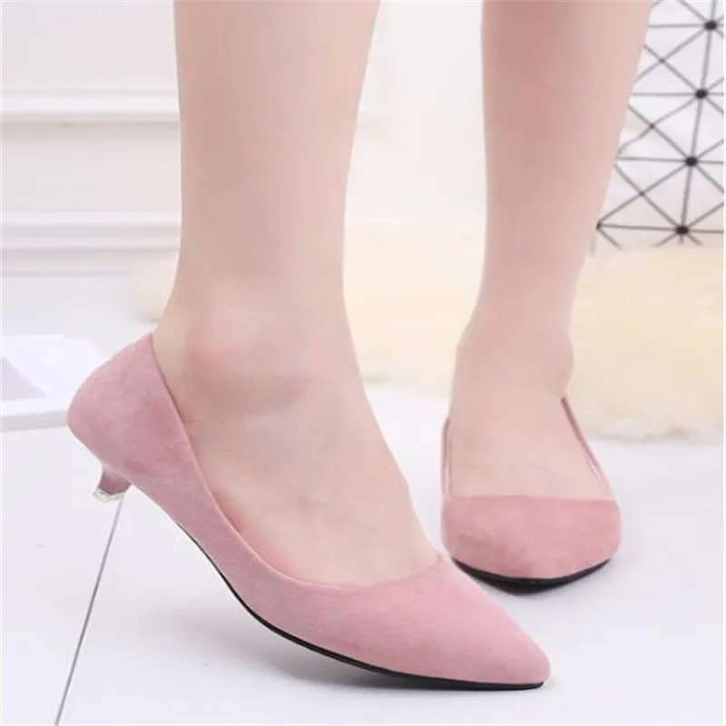 COWCOM/весенние женские классические туфли лодочки розовые на каблуке женская