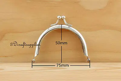 Металлическая рамка для кошелька приклеиваемая застежка полукруглая
