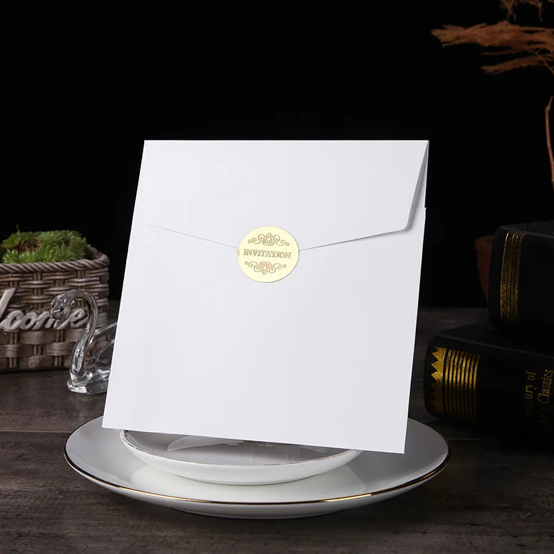 Only White Envelopes 1 шт. образец, 4 цвета, лазерная резка, свадебные пригласительные открытки, кружевная элегантная открытка с лентой, конверты, украшение для свадебной вечеринки - Цвет: Only White Envelopes