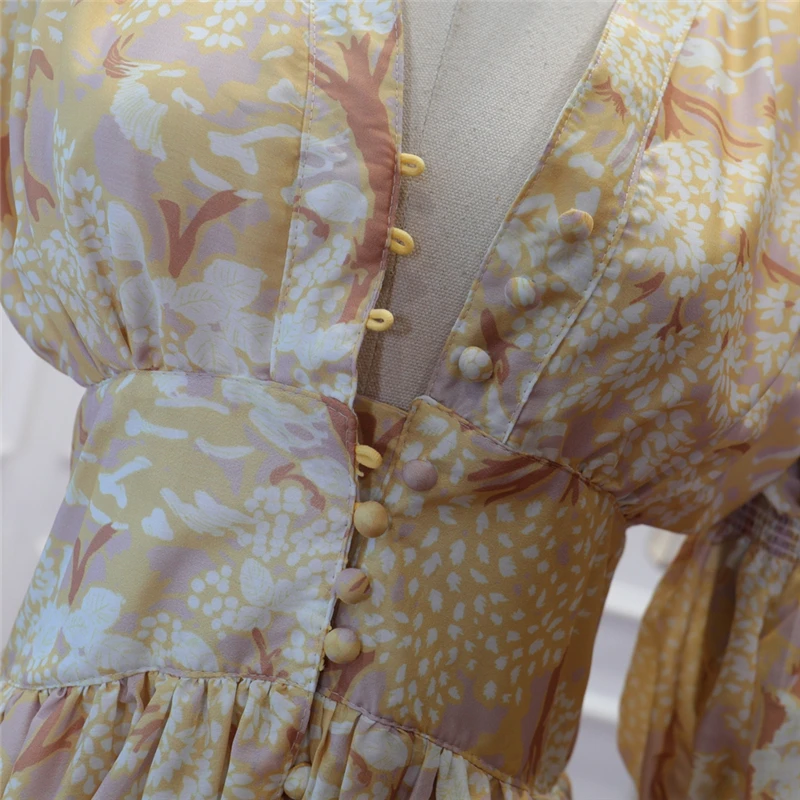 Высокое качество Париж мода 2019 Подиум дизайнерское платье женское v образный