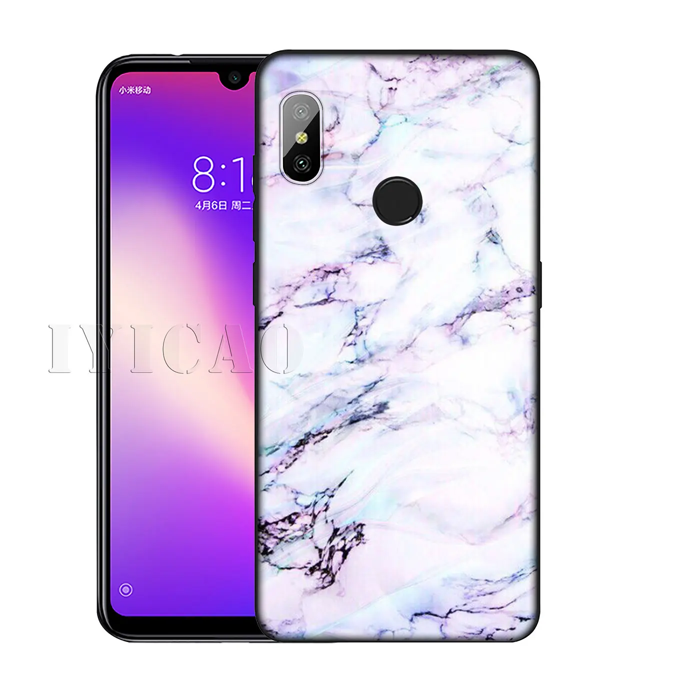 IYICAO Pink marble Novelty Fundas Soft Silicone Phone Case for Xiaomi Redmi K30 K20 8A 7A 6A 5A S2 GO Note 8 8T 7 5 6 Pro |