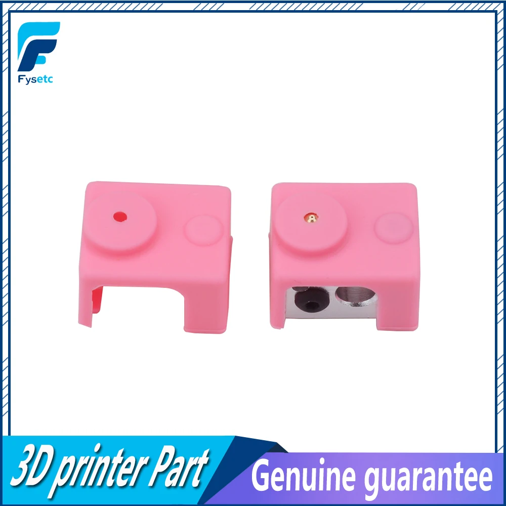

2x V6 Heater Block non-Official Heated Block Fixings Silicone Insulation Sock Pink For V6 PT100 Hotend Warm Keeping Cover