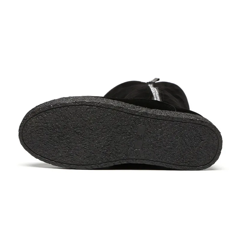 CEYANEAO/ г. Женские зимние ботинки черного цвета утолщенные ботинки zapatos de mujer Mar ботинки-трубы средней длины на плоской подошве на молнии E1068