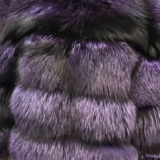 Purple silver Новая мода натуральный мех пальто для женщин зимние короткие Роскошные лисы женское меховое пальто с капюшоном Серебряная Лисичка Меховая куртка верхняя одежда - Цвет: Purple silver
