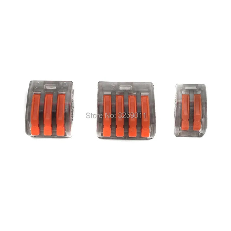 30PCS Compact Splicing wire Connector Lever Push Fit Cable Universal Terminal Block 28-12 AWG PCT-212 transparent Assortment kit |