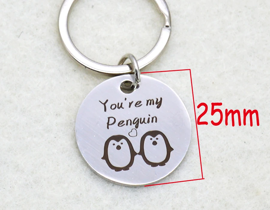 Выгравированный You're Mmy penguin прекрасные цепочки для ключей Gifs для пар, брелоки для влюбленных, ювелирные изделия, модный держатель для ключей, брелок для ключей
