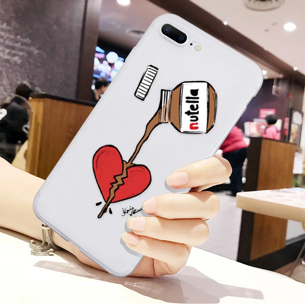 hsjxin Матовый белый чехол на заднюю панель для iPhone X 11 Pro XS Max XR чехол для iPhone 5 5S SE 8 7 6 6S Plus чехол из мягкого ТПУ nutella Capa чехол - Цвет: hsjxin