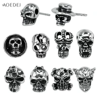 aoedej skull stud earrings for women men jewelry stainless steel stud earrings vintage exaggerated rock punk earrings pendientes