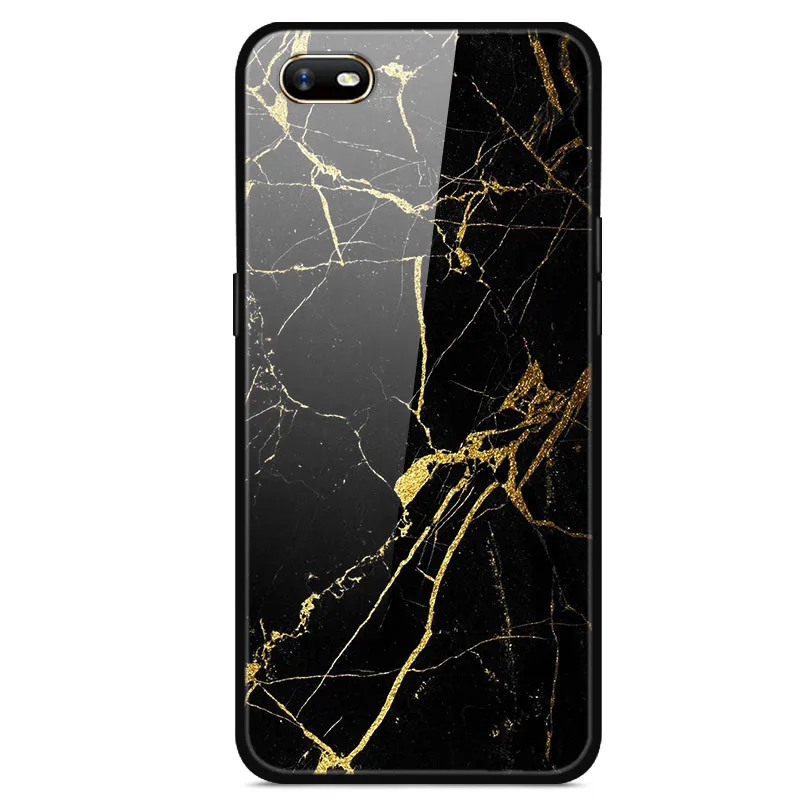 Для OPPO A1K чехол из закаленного стекла жесткий чехол для телефона для OPPO A1K чехол s Мягкий бампер для OPPOA1K A 1K CPH1923 чехол Роскошный - Цвет: 57