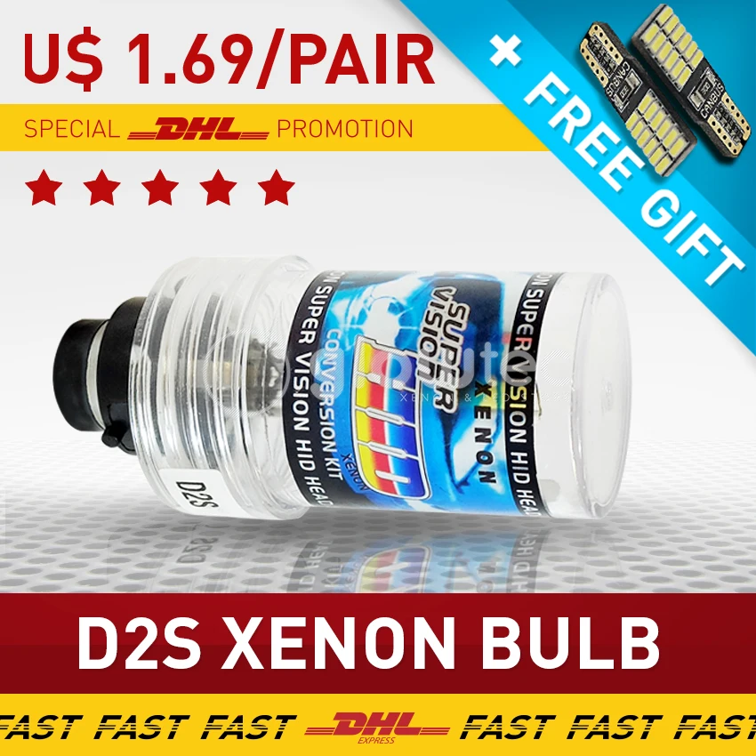 2 шт. 35 Вт D2S лампочка HID ламсветильник Автомобильная фасветильник 4300K 5000K 6000K 8000K